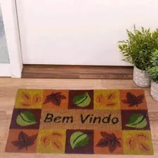 Tapete De Porta Bem Vindo Fibra De Coco Vários Modelos