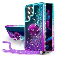 Funda Para Samsung Galaxy S22 Ultra - Verde/violeta Brillos