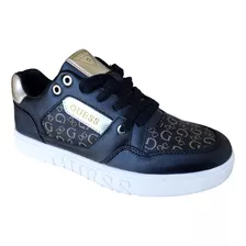 Tenis Guess Original Wgberkton Negro Dorado Casual 