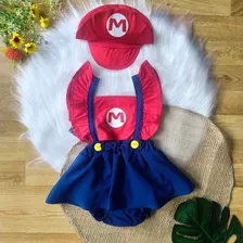 Romper Fantasia Chapeuzinho, Mesversário Body Bebê, Sainha