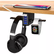 Soporte Auriculares Cargador Usb - Soporte Colgar Auric...