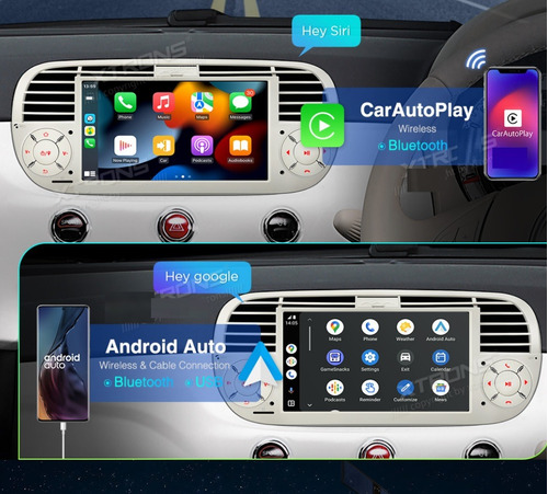 Radio Fiat 500 2009-2015 Carplay Wifi Gps Android Bluetooth Foto 2