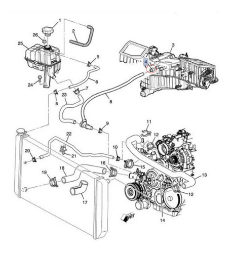 Conector Manguera Salida Clf Gmc Sierra 1500 V8 5.3l 2002 Foto 4