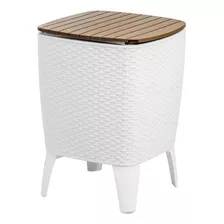 Mesa Hielera Cooler Table Tipo Rattan Jardin Y Exterior Mq Color Caramelo