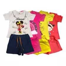 Kit 4 Conjuntos Roupa Marcas Premium Bebe Infantil Meninas 