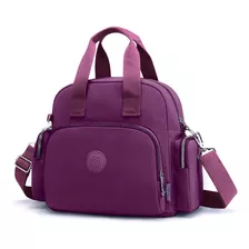 Bolso Mochila Crossbody Bandolera Mensajera Moda Dama Mujer Color Violeta