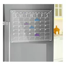 Pizarra Acrílica Calendario Mensual Magnético Refrigerador