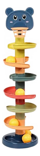 Torre De Bola Rolante Com Pista Deslizante C Montessori Ic