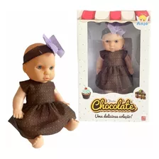 Boneca Bebê Coleção Chocolate Bonequinha Infantil Pequena