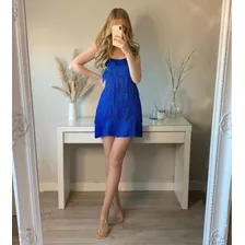 Vestido Flecos Azul Rey Zara