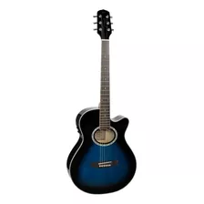 Violão Eletroacústica Giannini Performance Gsf-1d Ceq Para Destros Dark Blue Burst Sabina Solida Verniz Brilhante