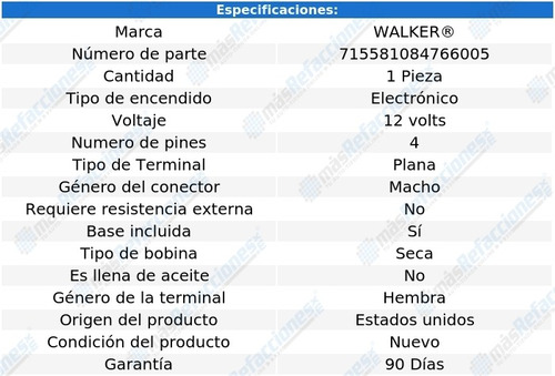 Bobina Seca Chevrolet Commercial Chassis V6 4.3l 92 Walker Foto 6