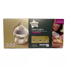 Set Biberones Tommee Tippee 3 Pack*5oz Om+ Xtra Flujo Lento Color Blanco Heat Sense