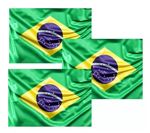 Bandeira Do Brasil Oficial Kit Com 3 Peças - Melhor Preço!