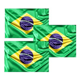 Bandeira Do Brasil Oficial Kit Com 3 PeÃ§as - Melhor PreÃ§o!