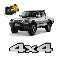 Adesivo 4x4 Mitsubishi L200 Sport Resinado Aço Escovado