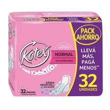 Toallitas Femeninas Kotex Normal Con Alas 32 Unidades