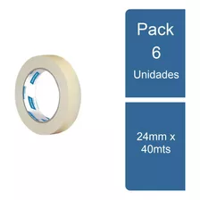 Pack 6 Cinta De Enmascarar Uso General 24mm X 40mts Norton