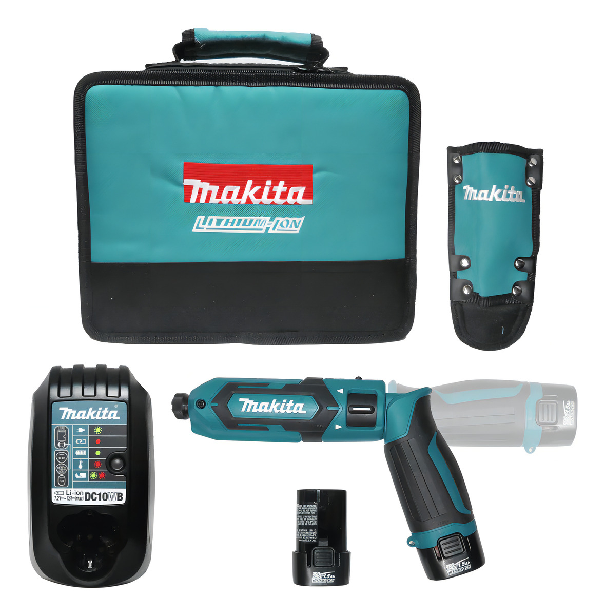 Atornillador Impacto Makita Td022dse 23nm 2bat 7,2v Led Mkb Color Turquesa