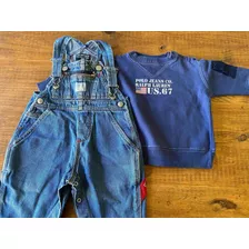 Conjunto De Jardinero Y Buzo De Ralph Lauren De 12 Meses