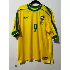 Camisa Brasil Copa Do Mundo 1998 Ronaldo 9 Oficial