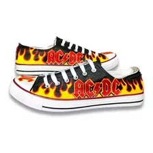 Tenis Ac Dc Rock Pintados A Mano Personalizados