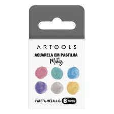 Aquarela Pastilha Artools Matiz 6 Cores Metallic