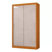 Guarda-roupas Solteiro 2 Portas Mdf 3 Gavetas - Cedro/off Cor Cedro/off White