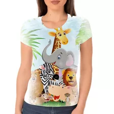 Camisa Camiseta Feminina Safari Tema Infantil Festa Bebê 1