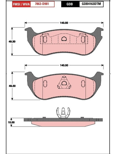 Pastillas De Freno Traseras Ford Explorer 2006 - 2010 Foto 2