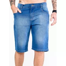 Bermuda Short Jeans Masculina Lycra Adulto Tradicional Basic