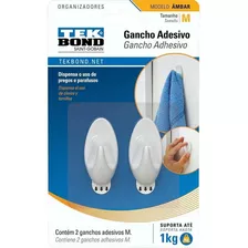 2 Ganchos Adesivo Toalha Pano De Prato M Tekbond Cor Branco