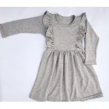 Vestido Tiki Lanilla Beige Niña Infantil Talles 2 Al 12