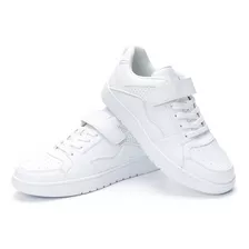 Zapatilla Total Blanca Con Velcro Tout Mujer Atomik Color Blanco Diseño De La Tela Liso Talle 38 Ar