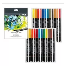 Marcadores Lyra Aqua Brush Duo Set 24 Colores Color Multicolor