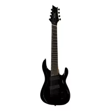 Guitarra Eléctrica Harley Benton Progressive Series R-458 Fanfret De Tilo 2018 Black High-gloss Brillante Con Diapasón De Amaranto