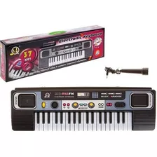 Organeta Piano Musical Niños Niñas 37 Teclas Microfono Mp3 Color Negro