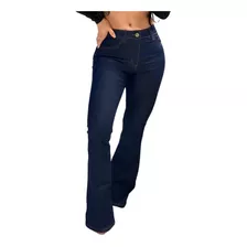 Calça Jeans Feminina Cintura/cós Alto Boca De Sino Envio/24h