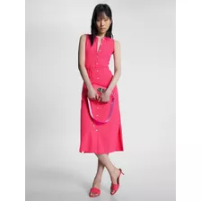 Vestido Midi Polo Sin Mangas Mujer Tommy Hilfiger Rosado