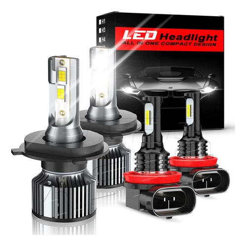 Foto de 9003 H11 Kit Focos Led Para 2007-2020 Nissan Versa 30000lm