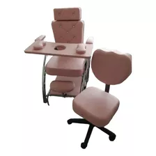 Silla Para Manicura Y Pedicura Con Silla Auxiliar 