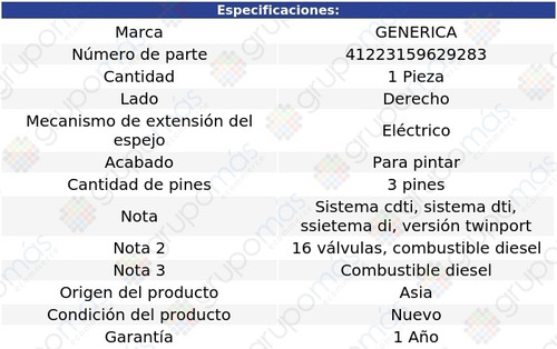 Espejo Derecho Elctrico P/pintar 3 Pines Corsa 02 Al 08 Foto 2