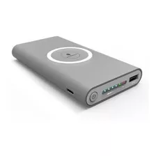 Cargador Portatil Doble Power Bank Inalambrico Qi 10000 Mah Color Gris