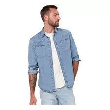 Camisa Jeans Dzarm Azul Tamanho G