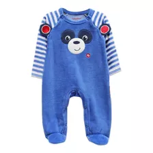 Pijama Plush Fisher Price 3d Oso Azul 6-9m Flaber
