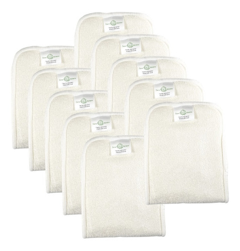 10 Insertos Fibra De Bambu 4 Capas Ultra Absorbentes Lavable