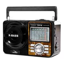 Radio Vintage Retrô Recarregável Am Fm Sw Usb Mp3 Auxiliar Cor Marrom 110v/220v