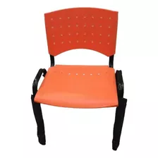 Silla De Escritorio Zr Equipamientos Lisy Fija Plástica S/brazos Naranja