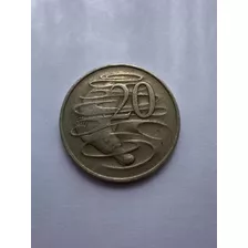 Moneda De 20 Centavos De Dólar Australiano Del Año 1971