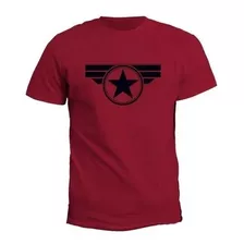 Camiseta Estampada Capitán América Logo Pecho Hombre